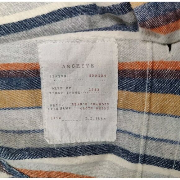 LL Bean Signature Bean's Chamois Cloth Shirt Archive 1933 Mens Medium Slim Fit - Picture 16 of 16
